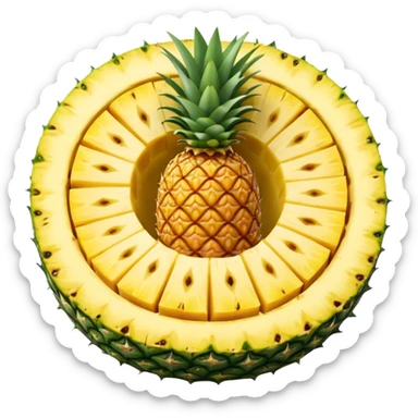 pineapple slice circular no leaves, not hollow sticker