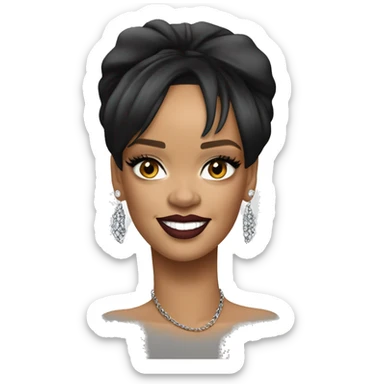 Iconic-style Candid Likeness Rihanna:

A fearless style icon in bold fashion, with piercing gaze and radiant confidence. Known for her edgy elegance and unapologetic attitude, always setting trends. sticker