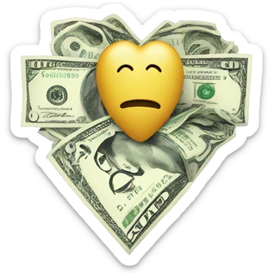Heart with money sticker