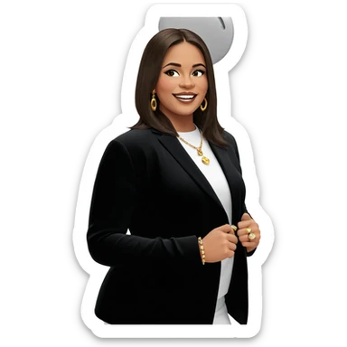 smiling girl with jewelry sticker