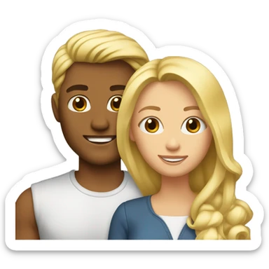 blonde et brun couple  sticker