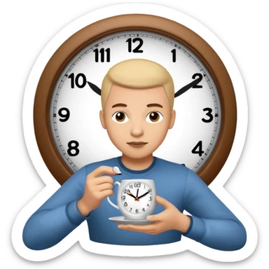 Clock that Tea hand gesture sticker
