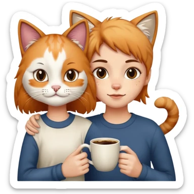 Coffee and cats sticker