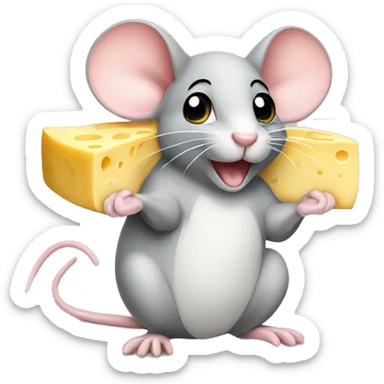 Mouse with cheese sticker