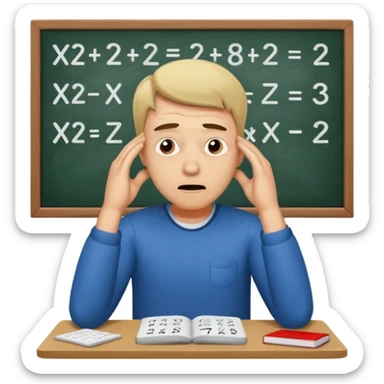 super stressed out guy doing math and stressing out sticker