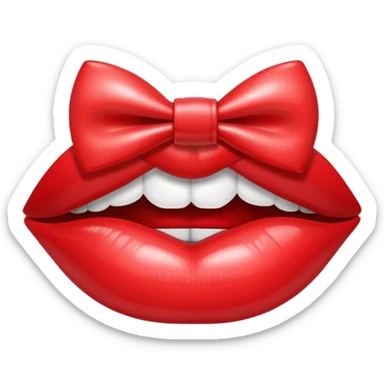 Lips with bow sticker