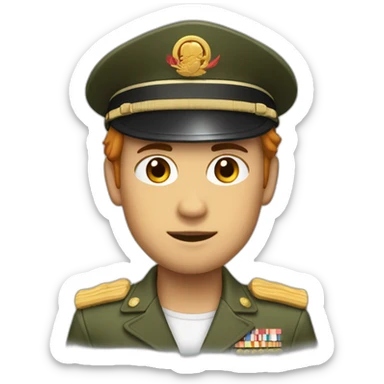 Militaire avec cheveux roux peau noir et chinois sticker