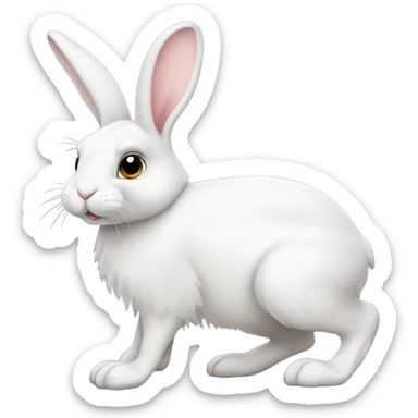 white bunny side view full body sticker