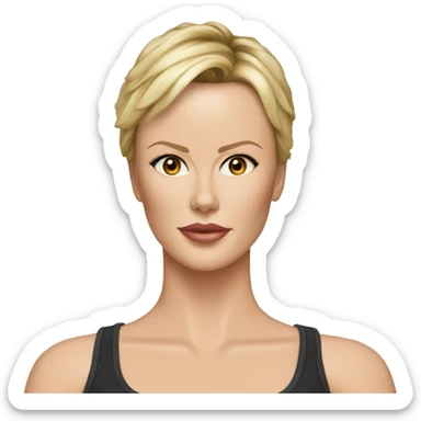 ultra realistic charlize theron wearing tank top sticker