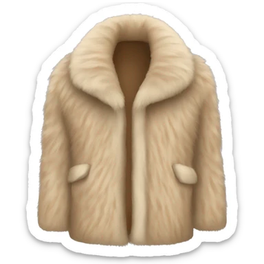 Beige Fur coat  sticker