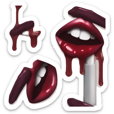 Vampire lipstick with drips sticker