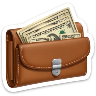 wallet with a lot of money in it sticker