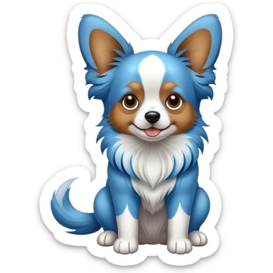 Blue papillon sticker