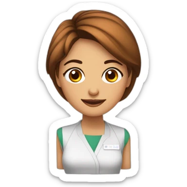 nutricionista mujer con cabello marron corto sticker