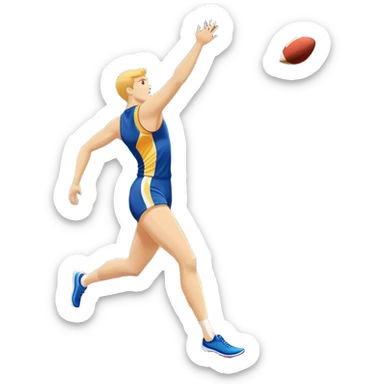 An icon featuring a collage of track and field equipment: a javelin, shot put, discus, high jump bar, and running shoes. The background shows a lively stadium with cheering fans, bright lights, and a clear sky, symbolizing the diversity of athletics. Transparent background emphasizes the sport. sticker