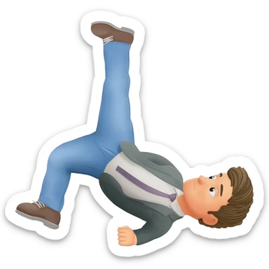 Kicking a man lying on ground sticker