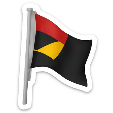 black and red flag with yellow circle in the middle sticker