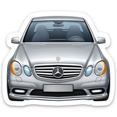 Create an emoji of a silver mercedes benz E320 sticker
