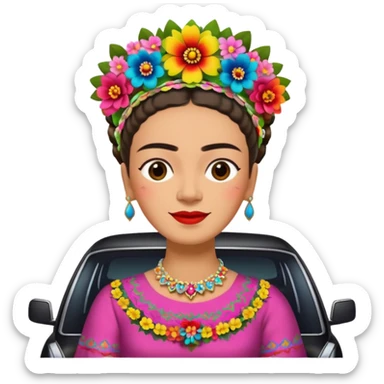 Frida Kahlo in limousine  sticker