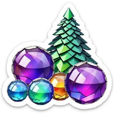 broken pieces of Christmas tree balls sticker