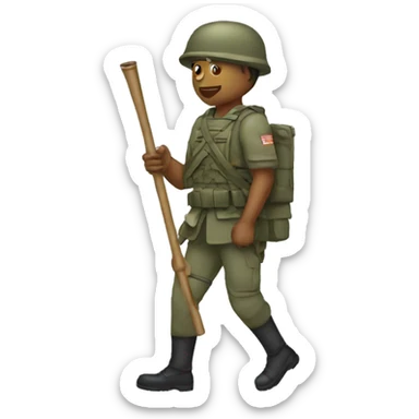 soldier with a crutch sticker