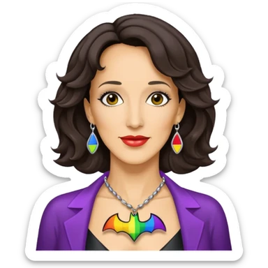 bat signal with jennifer beals add gay pride necklace sticker