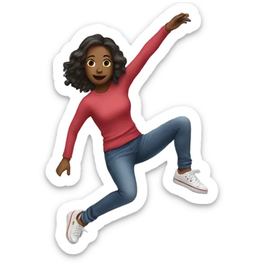 Woman doing kick flip sticker