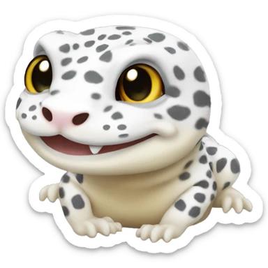 white leopard gecko  sticker