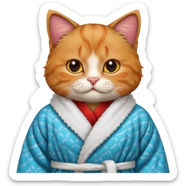 scottish cat with bathrope sticker