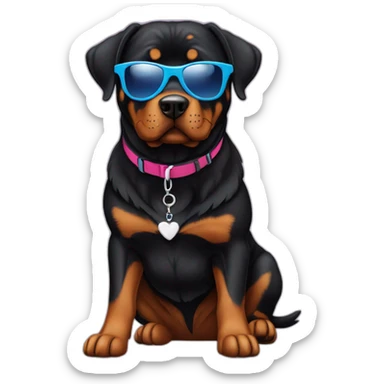 rottweiller with sunglass sticker