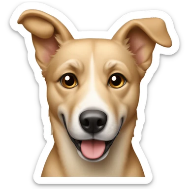 beige mongrel dog  sticker