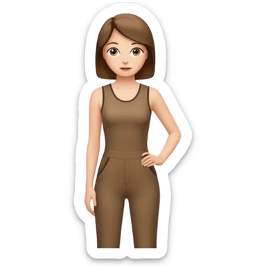 sleeveless brown tight jumpsuit for women sticker
