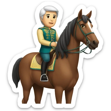 Tokayev with horse full HD sticker