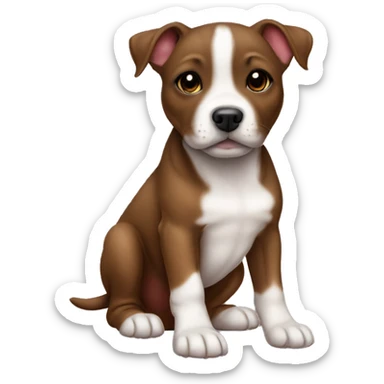 girl staffy puppy brown sticker
