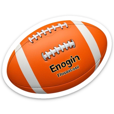 a rugby ball, but rather than it being colourful, it’s just white outline the same style as normal text.  sticker