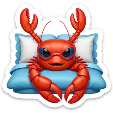 cute lobster wearing a sleeping mask sticker