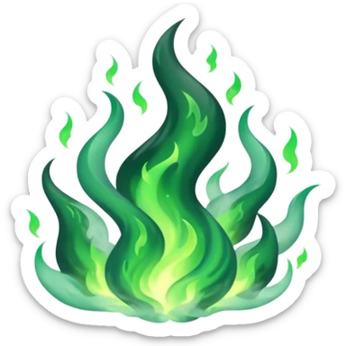 underworld with green flames sticker