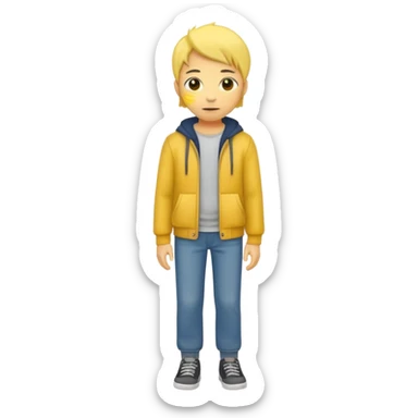 Star with a human full body yellow skin sticker