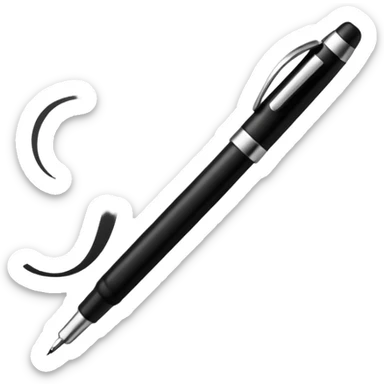 pen writing initials "JP" sticker