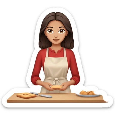greek girl/woman (shoulder length dark brown hair) that wears sleek stylish clothes, loves to bake and interior design sticker