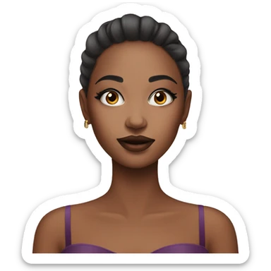 Beautiful girl doing makeup sticker