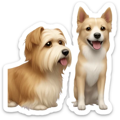 havanese dog and carolina dog  sticker
