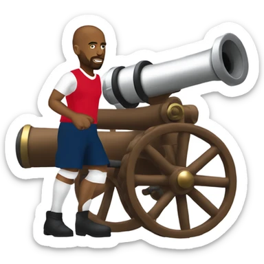 Thierry Henry shooting a cannon sticker