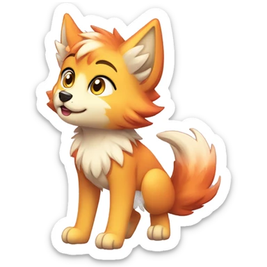 Colorful Shiny Fionbri-Falvie-sparkle-wolf-sona full body sticker