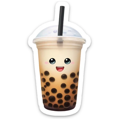 Bubble tea with milk sticker