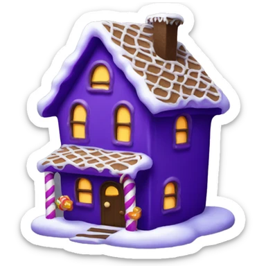 Cosy dark purple gingerbread house  sticker