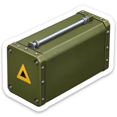 generate a realistic elongated parallelepiped anti-tank mine sticker