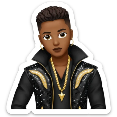 Cedric K-Ci Hailey from Jodeci/K-Ci & JoJo with dark brown, black sequin outfit sticker