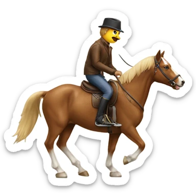 Horse riding a dog  sticker