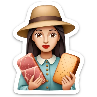 picasso abstract art woman with SPAM MEAT Landscape  sticker